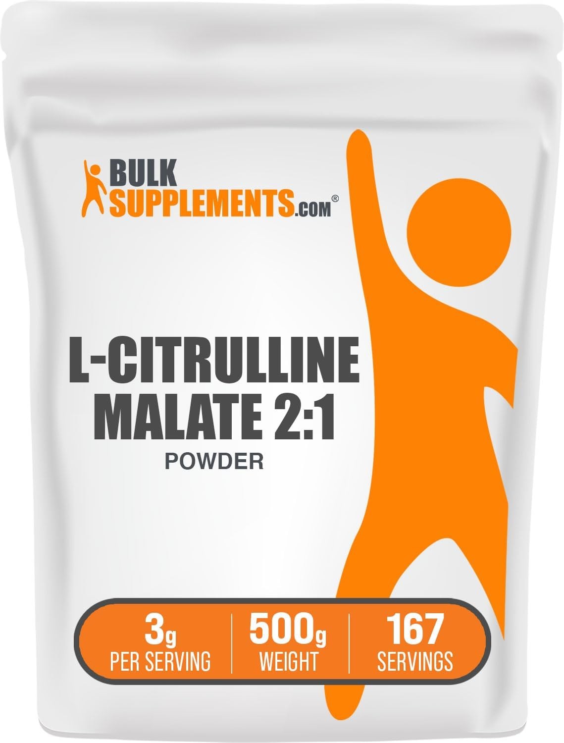 BulkSupplements.com L-Citrulline Malate 2:1 Powder – Nitric Oxide Boost, Citrull