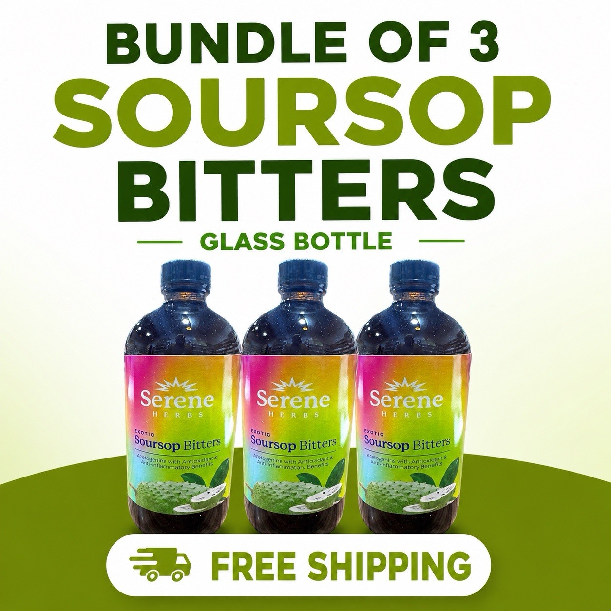 Soursop Detox Bitters 3 16oz Glass Bottle Free Shipping