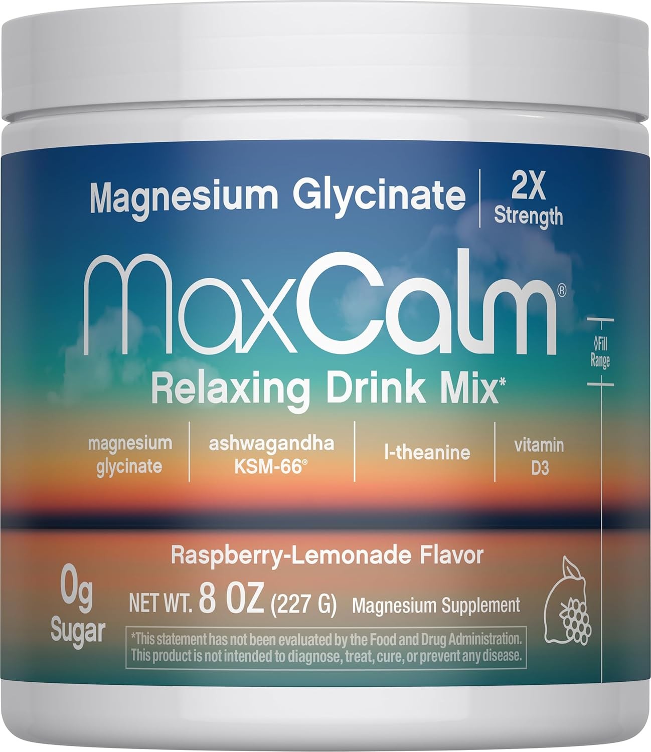 Max Calm Relaxing Drink Mix | Raspberry-Lemonade Flavor | 8 Ounce (Pack of 1)