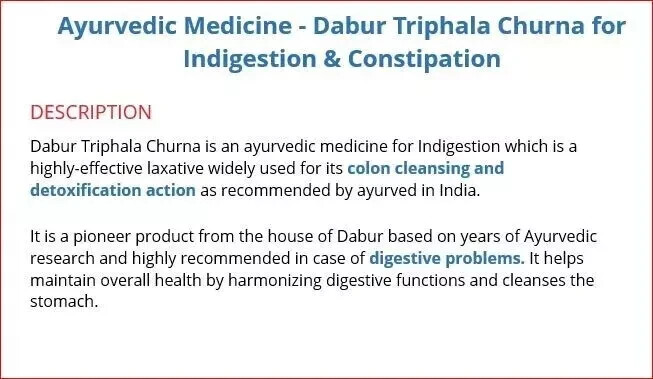 120g Dabur Triphala Churna Eases Constipation, Acidity & Gas | PACK OF 2
