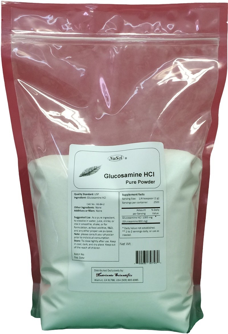 NuSci Glucosamine HCl Pure Powder 250g (8.8oz) Joint Health