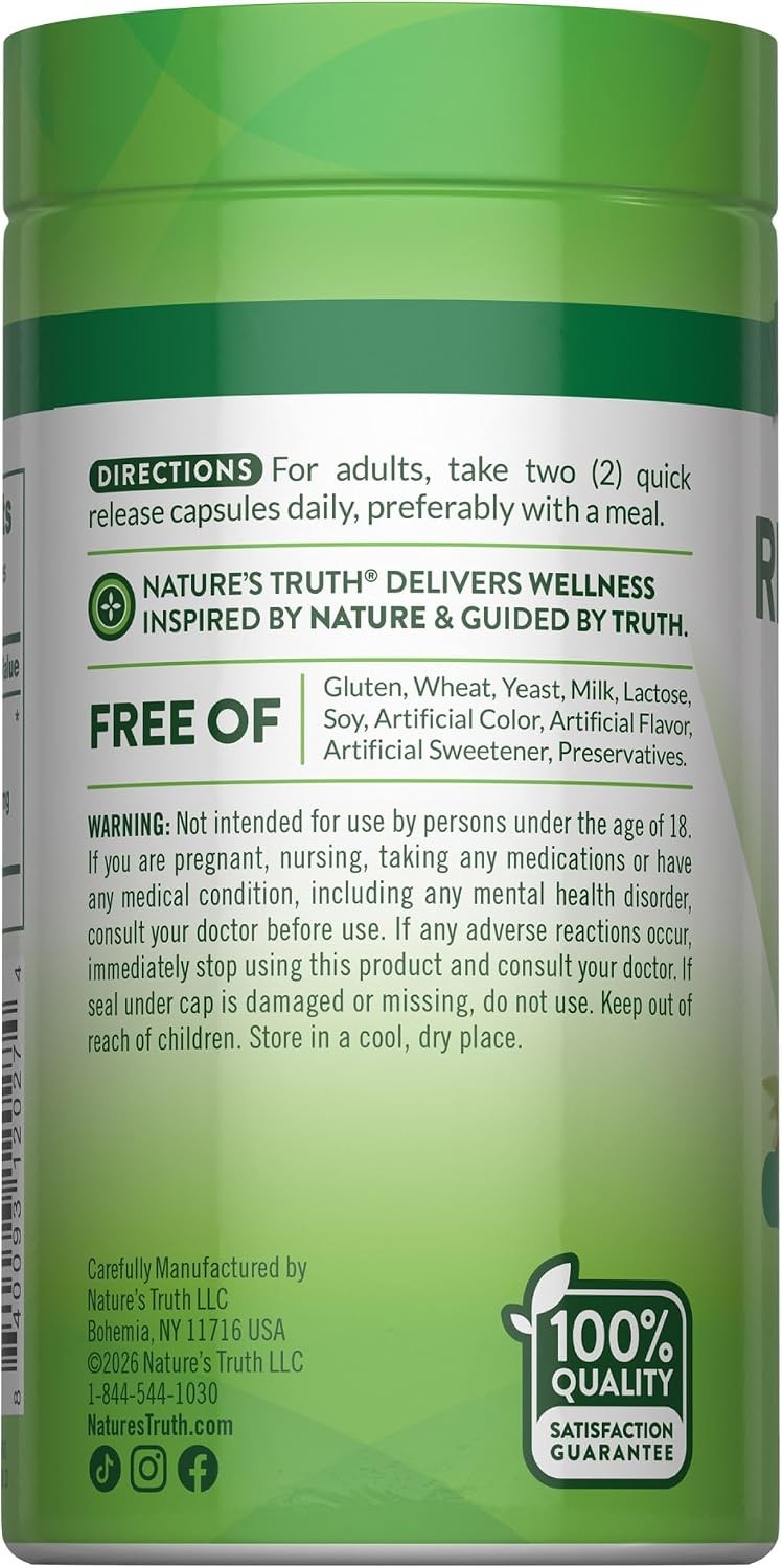 Rhodiola Rosea Root Extract | 2000mg | 120 Capsules | by Nature’s Truth