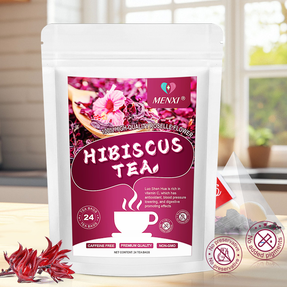 Organic Hibiscus Flower Tea (Hibiscus sabdariffa) – 24 Tea Bags – Free Shipping