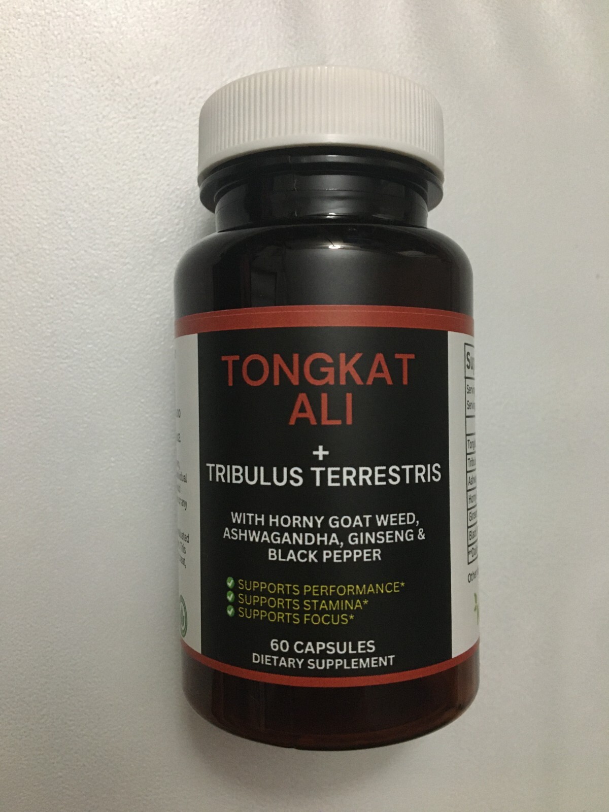 Tongkat, Tribulus, Horny Goat, Ashagandha, Ginseng, & Black Pepp – Vegan Cap