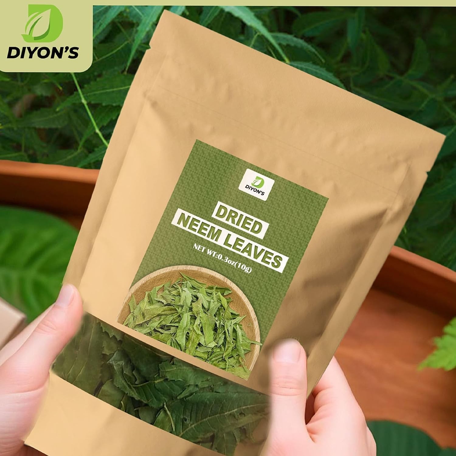 100% Natural Whole Dried Neem Leaves 0.3 Oz from Sri Lanka – Eco-Friendly Bag