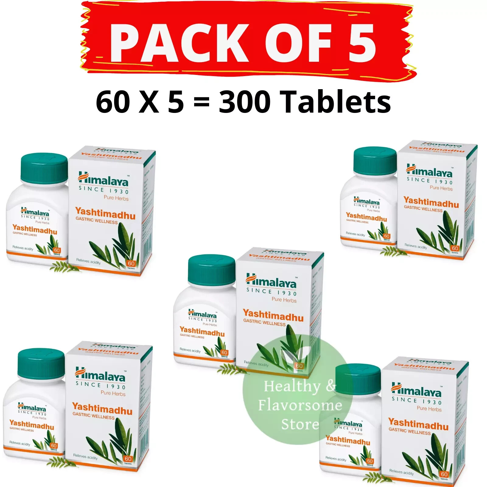 🌿 Himalaya Yashtimadhu – 60 Tablets Each | Pack of 5 | Expiry 03-2026 |
