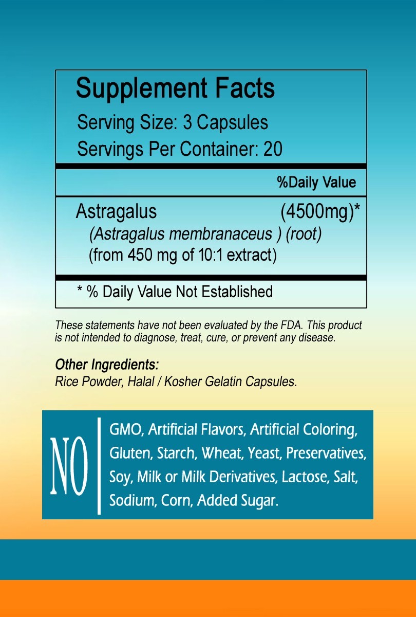 Astragalus Extract Capsules 4500mg Per Serving – Top Quality]