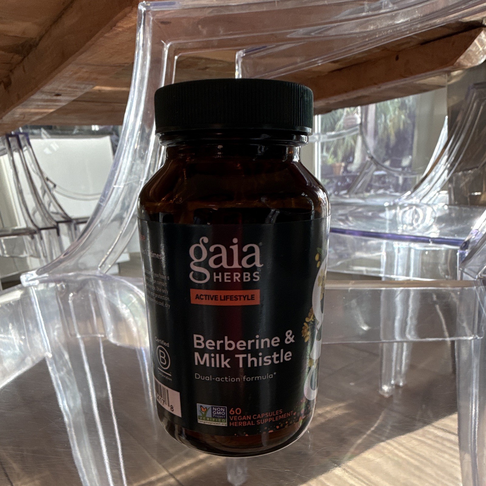 Gaia Herbs Berberine HCl (HIMABERB) Milk Thistle Ginger Vegan Non-GMO 60 Caps