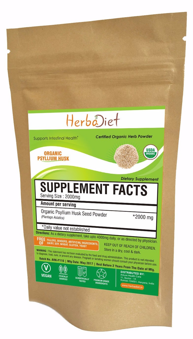 Organic Psyllium Husk Powder Fine Milled Natural Soluble Fibre Isabgol IBS Detox