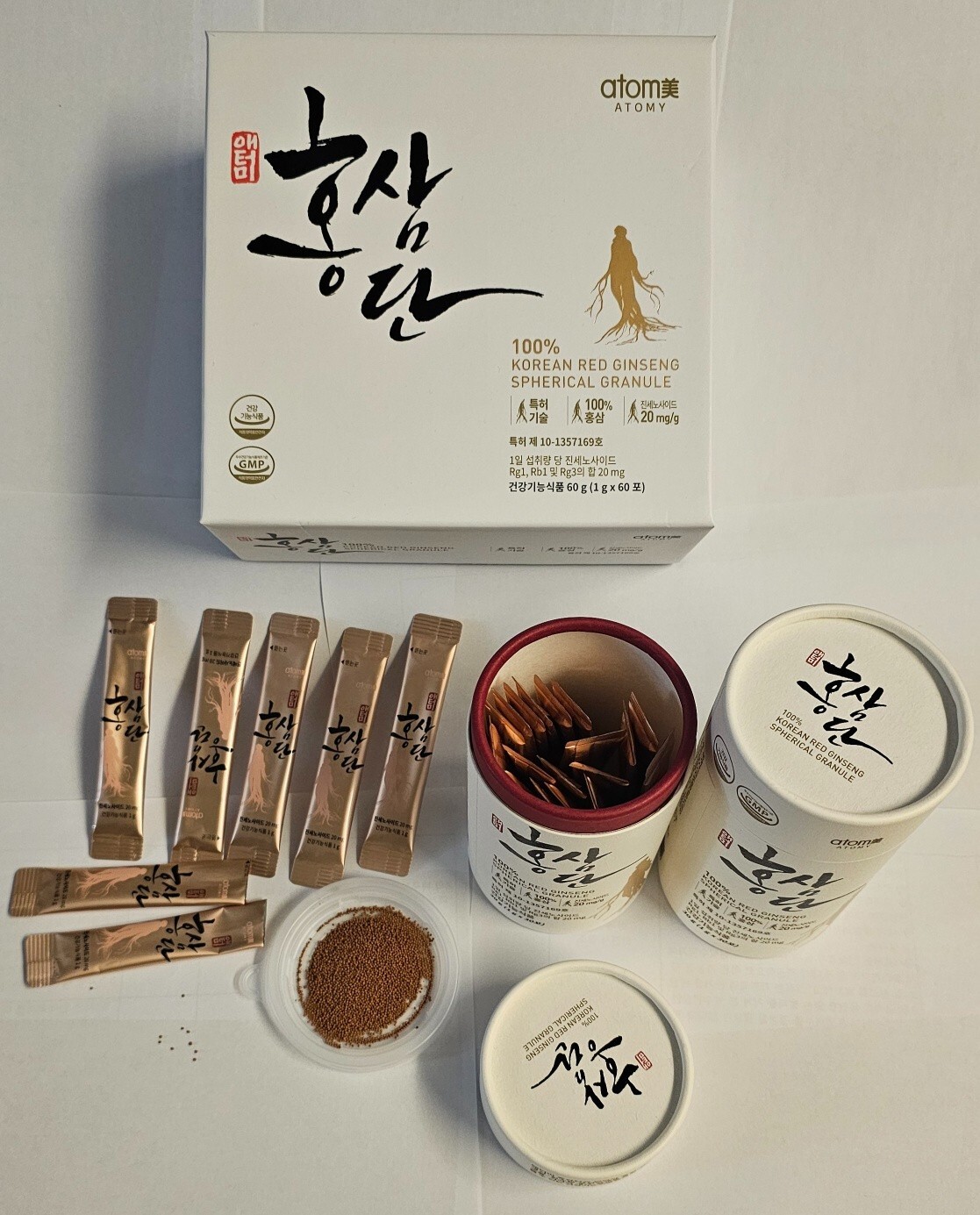ATOMY Hongsamdan 100% Korean Red Ginseng Spherical Granule 1g x60 pcs(60g)