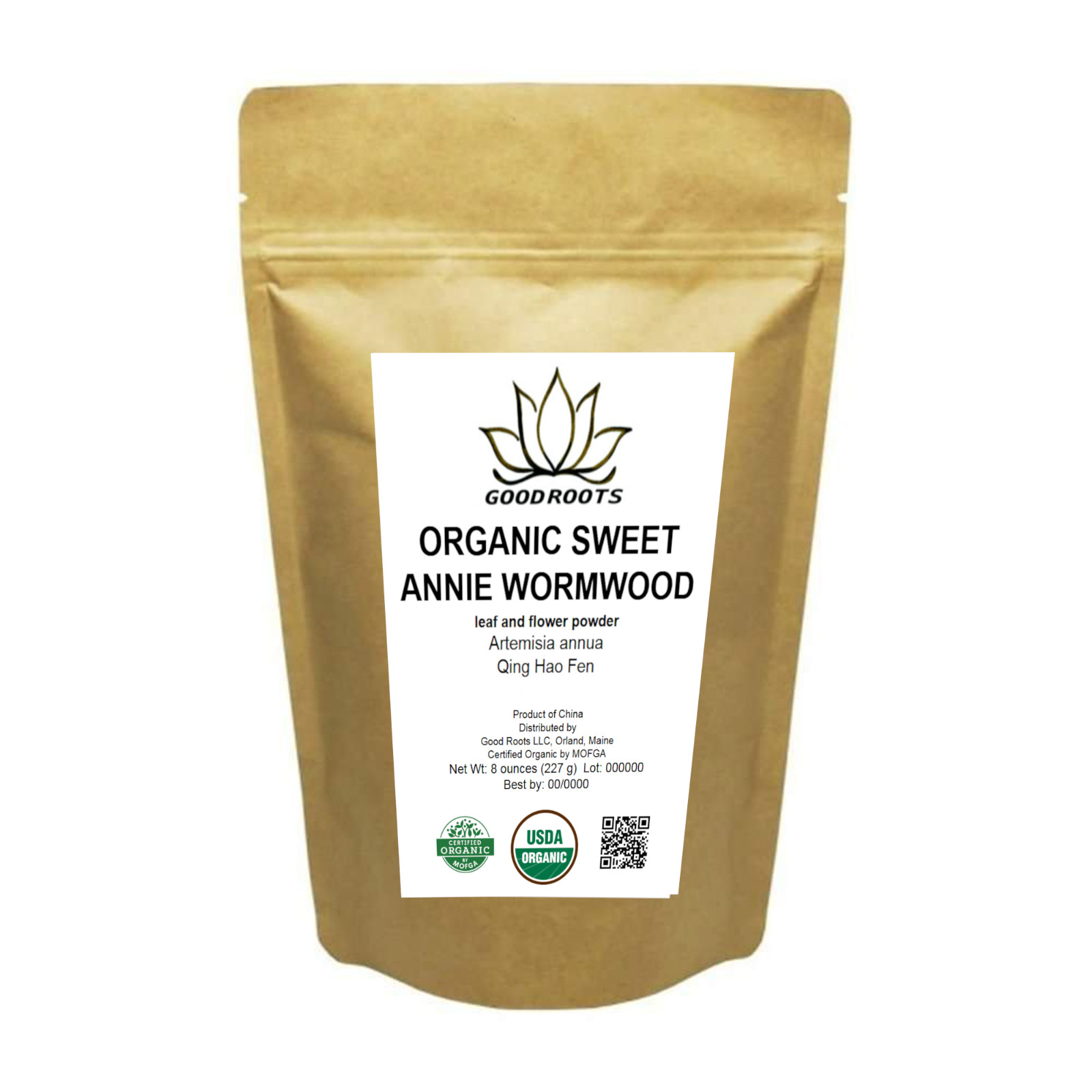 Sweet Annie Wormwood Powder Organic Artemisia annua Nuherbs Qing Hao 227g – 8 oz