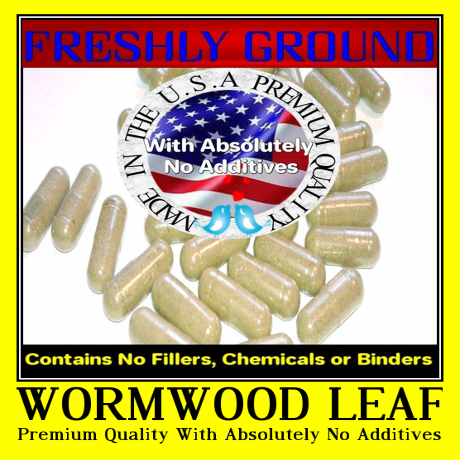 WORMWOOD LEAF Artemisia Absinthium With Absolutely No Additives 100 Veg Capsules