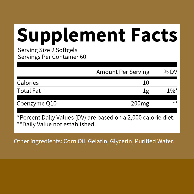 CoQ-10 CoEnzyme Q-10 200mg Support Heart Health,High Potency 120 Capsules