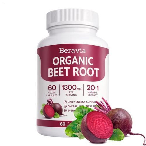 Beravia Organic Beet Root Capsules, Purely Organic, Non-GMO 60-Counts
