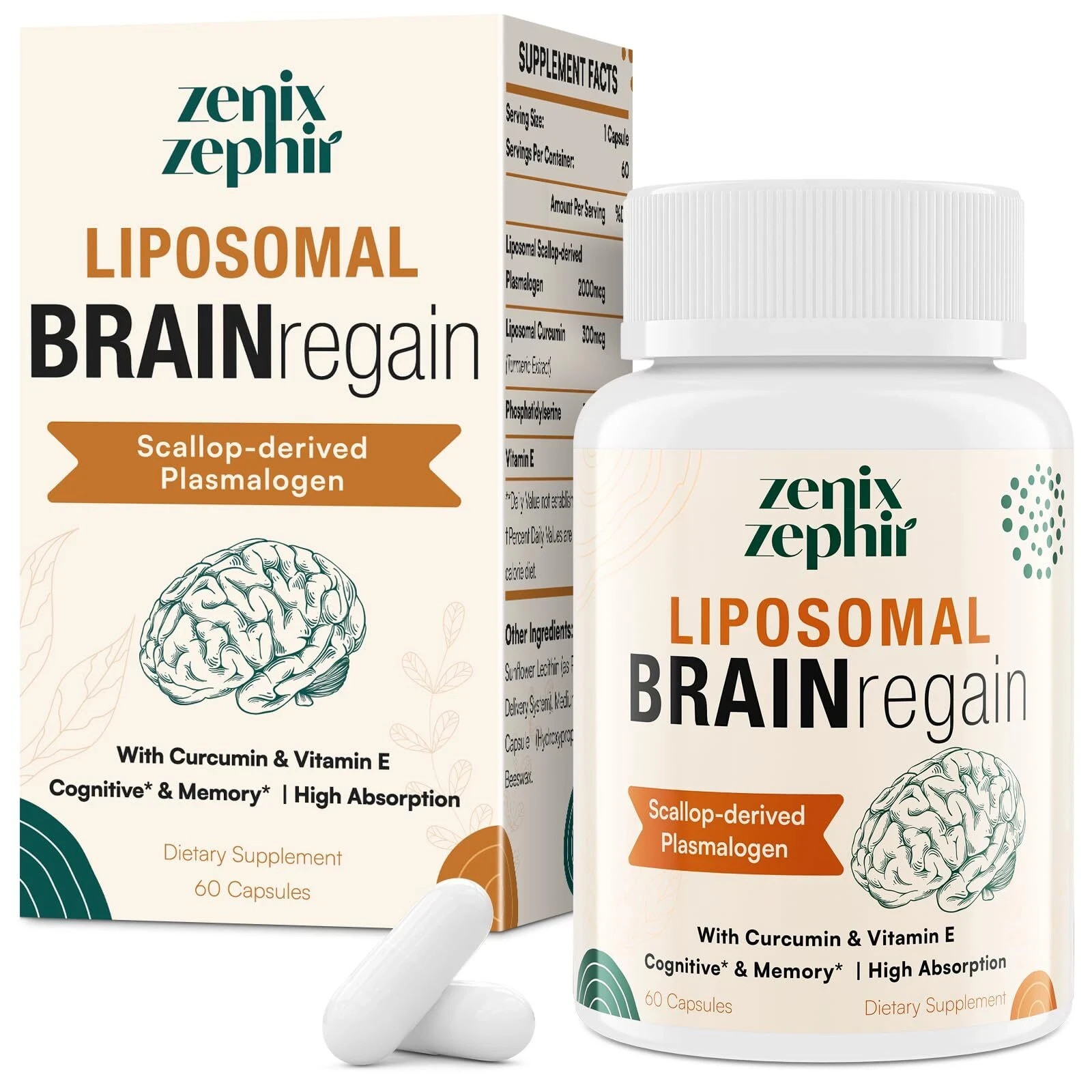 Liposomal Brain Supplement 60ct – Memory, Focus & Cognitive Support Seniors