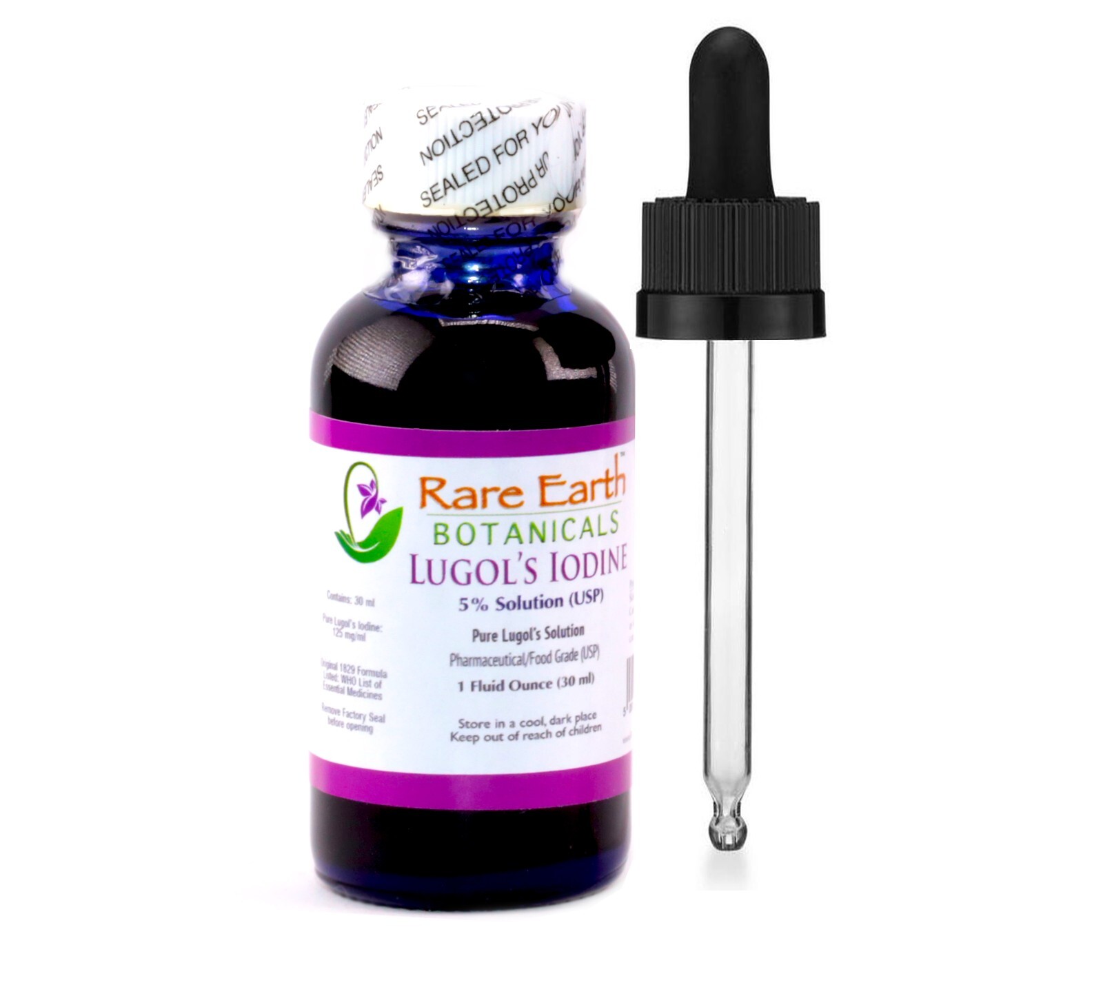 Rare Earth Botanicals Ultimate Lugol’s Iodine 5% UltraPure 1 oz x Three Bottles