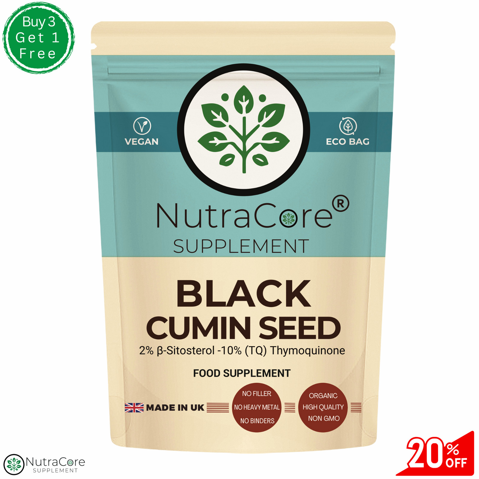 Black Cumin Seed Caps-5500mg-(2%β-Sitosterol)-Immune &Respiration Health-180Caps