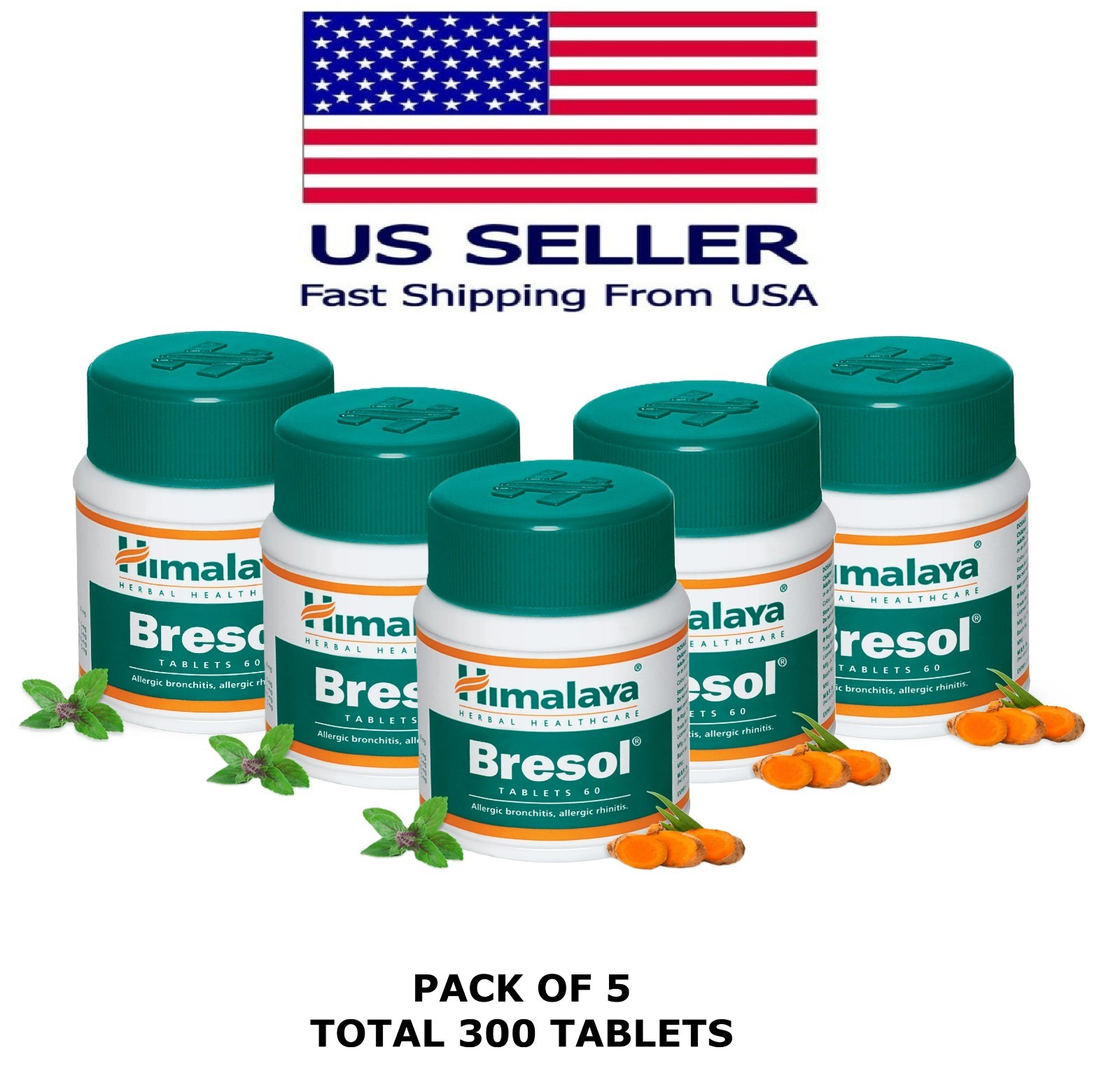 Bresol Himalaya 60 Tablets USA Seller Free Shipping (Pack Of 5)