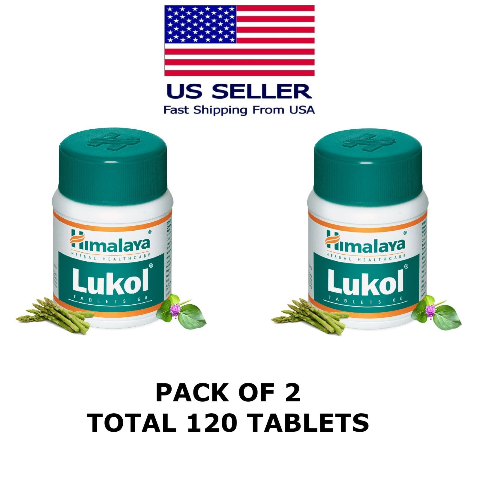 Lukol Himalaya 60 Tablets USA Seller Free Shipping (Pack Of 2)