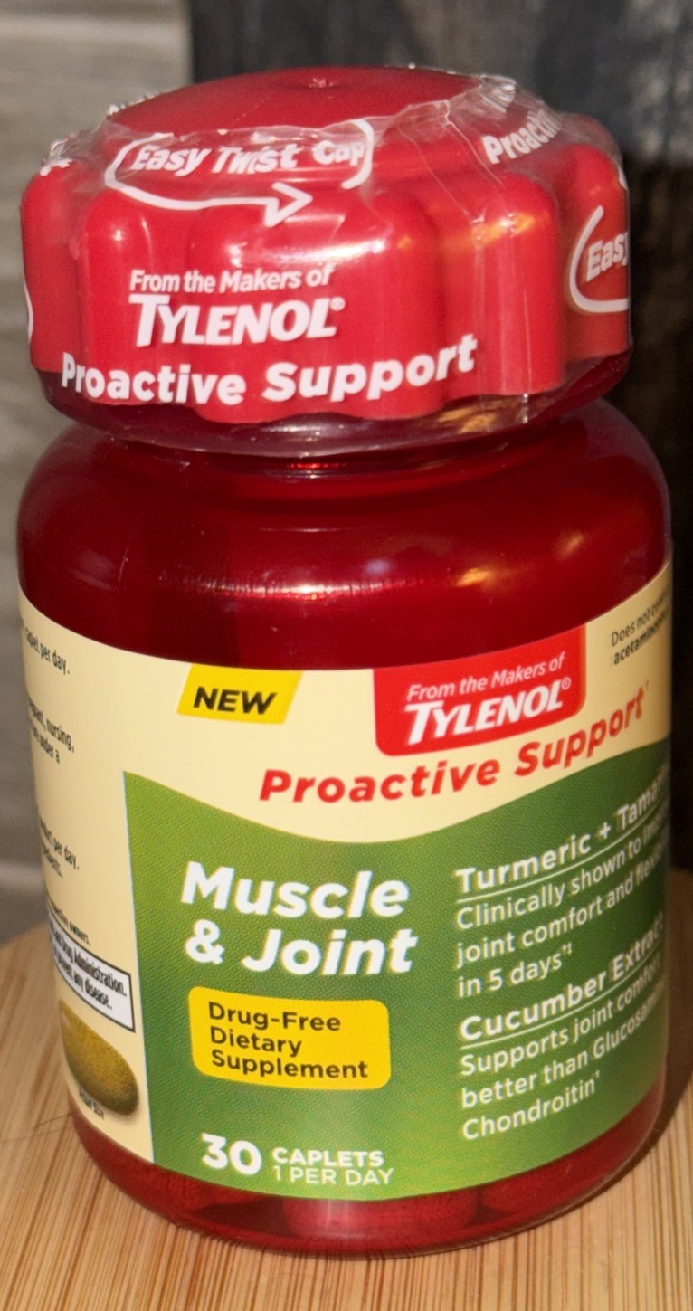 Tylenol Proactive Support* Muscle & Joint Supplements, 30 Count Exp 3/2027 New
