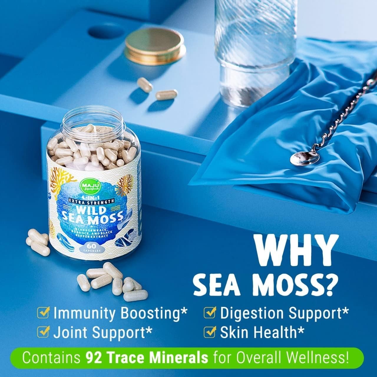 Feel Better Naturally with 60 Sea Moss Capsules – Thyroid & Immune Health