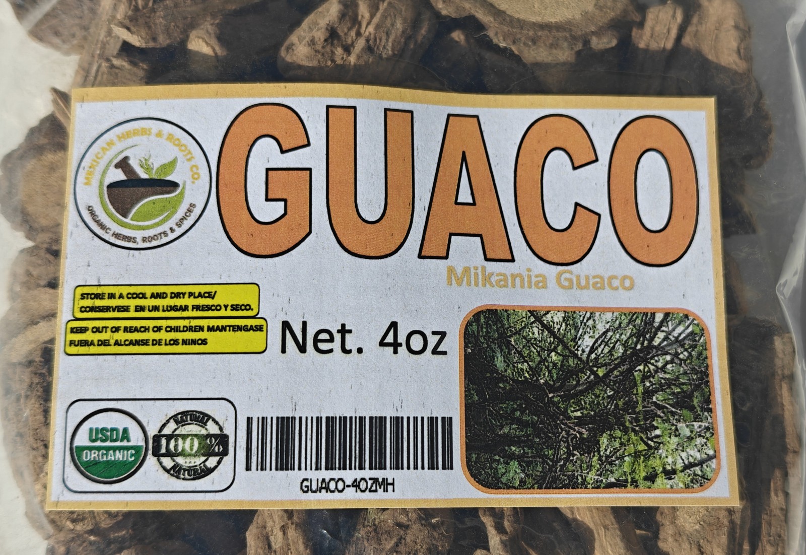 Guaco,Palo Guaco, Raiz de guaco, mikania guaco, Huaco, bejuco guaco 4oz/113g
