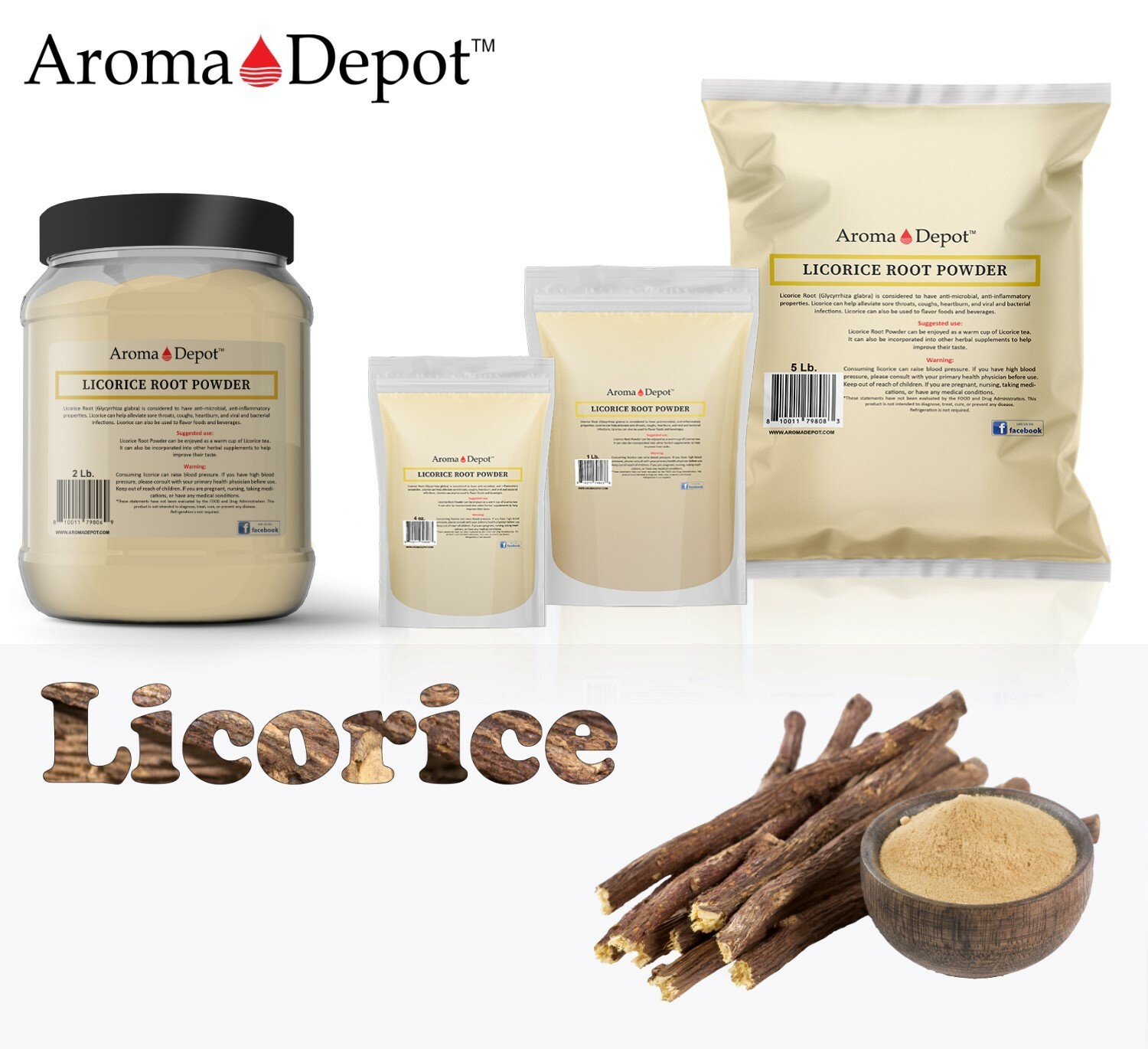 1lb Licorice Root Powder Raw Glycyrrhiza glabra 100% Premium Mulethi (Liquorice)
