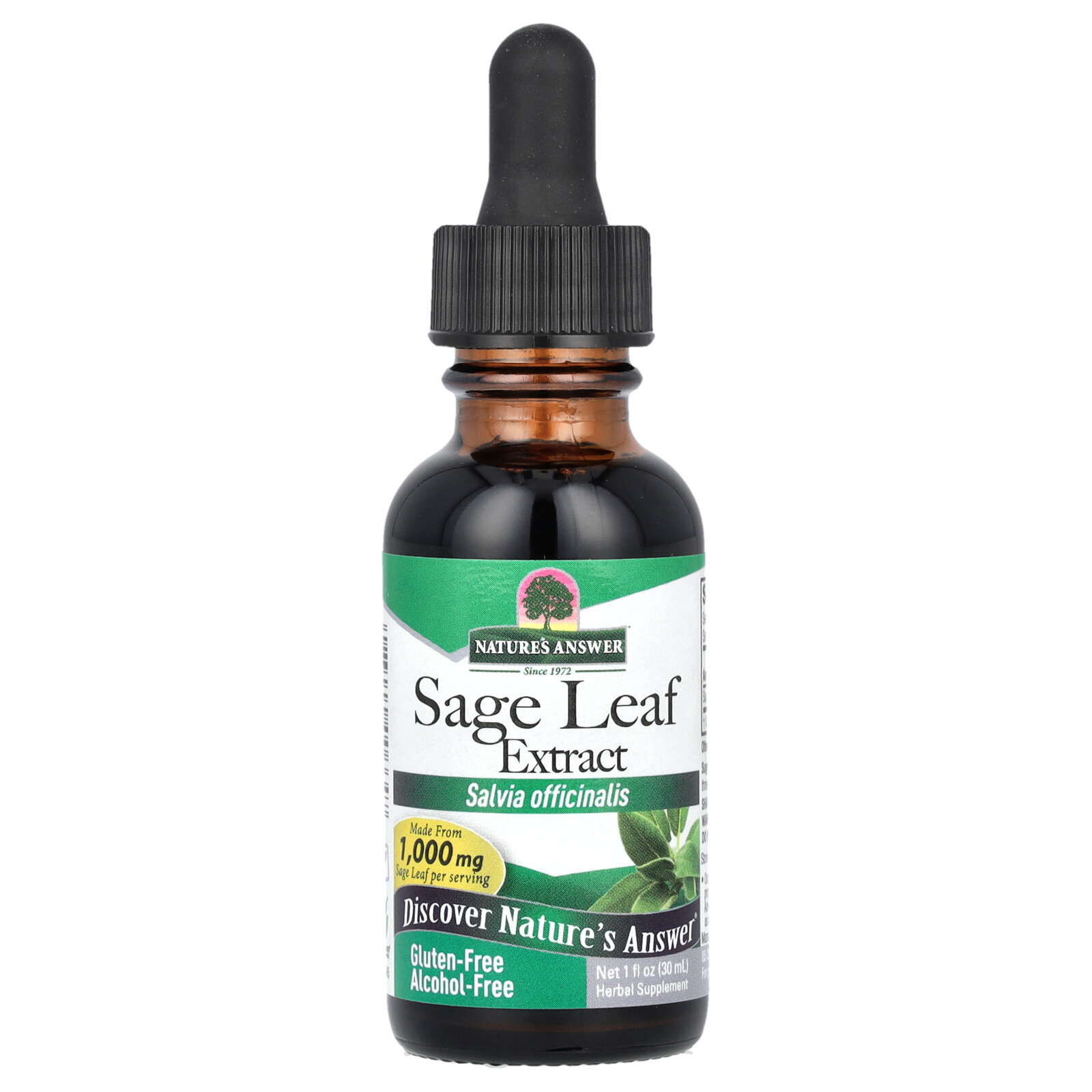 Nature s Answer Sage Alcohol-Free 1 fl oz 30 ml Alcohol-Free, GMP Quality