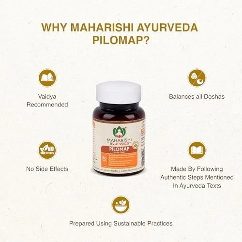 Maharishi Ayurveda Pilomap Herbal Wellness Tablets 60 Tabs × 3 | 2027 Exp