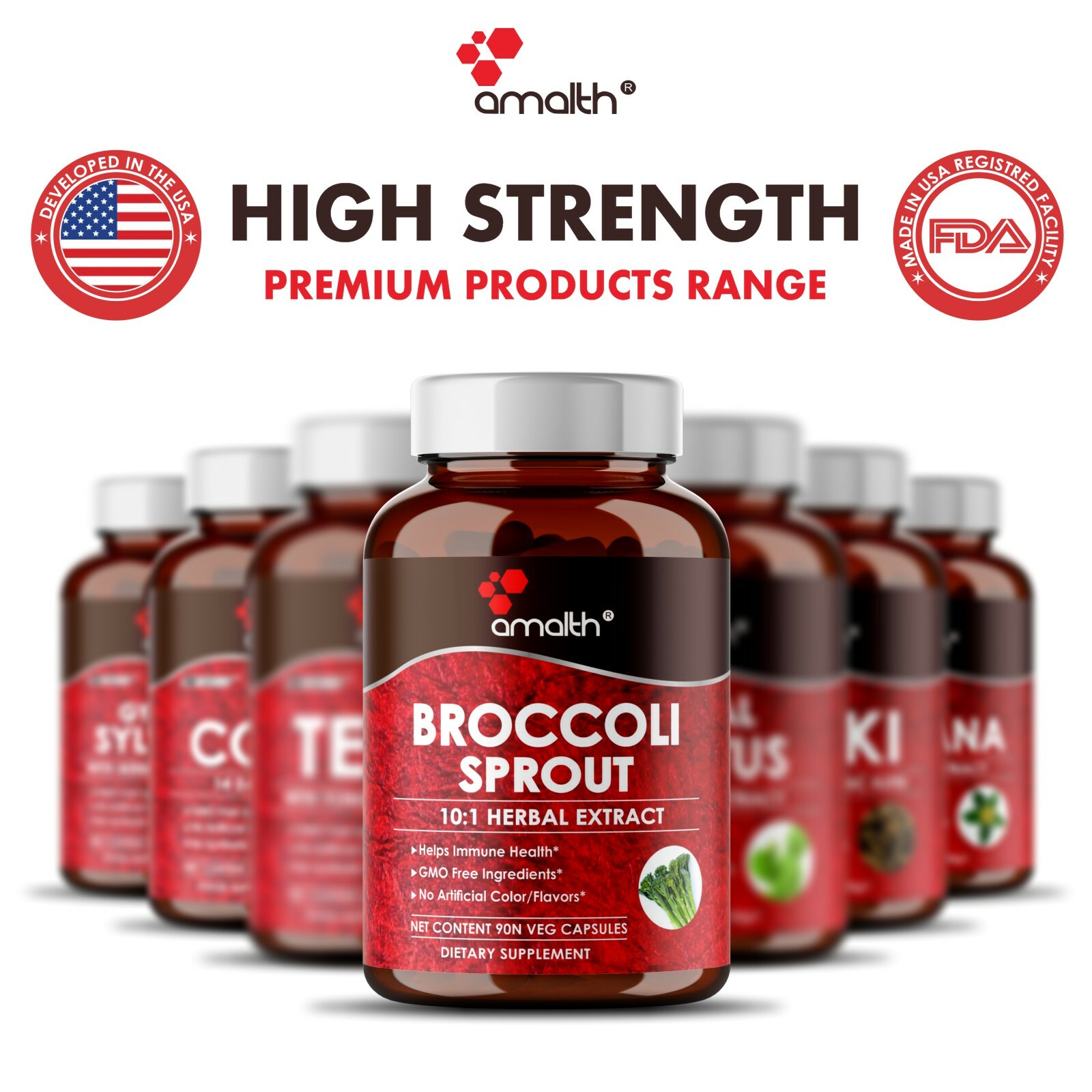 Broccoli Sprout Extract Powder 10000mg Capsules – 90 Pills – Immune Health