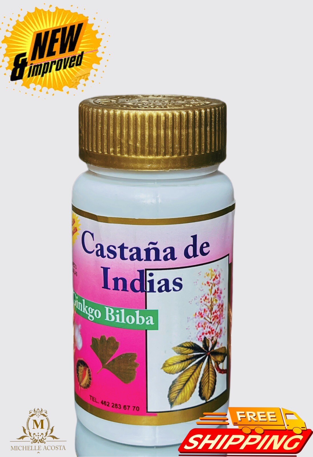 Castaña de indias (Horse Chestnut) Ginkgo Biloba, New Better Formula 50 capsules