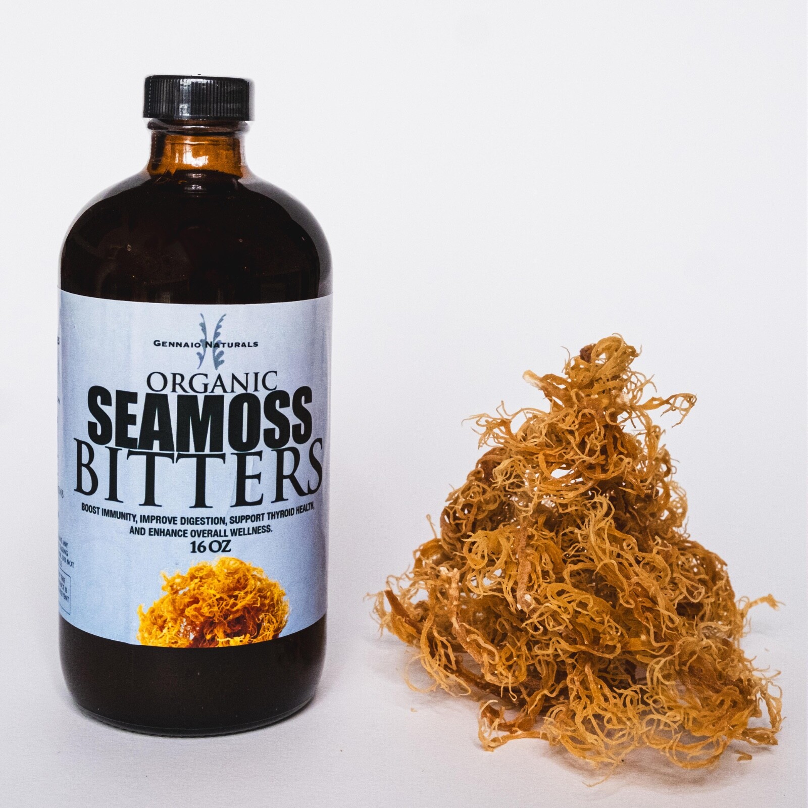 Sea Moss Living Bitters, 100% Natural Organic Herbal Detox 16 oz