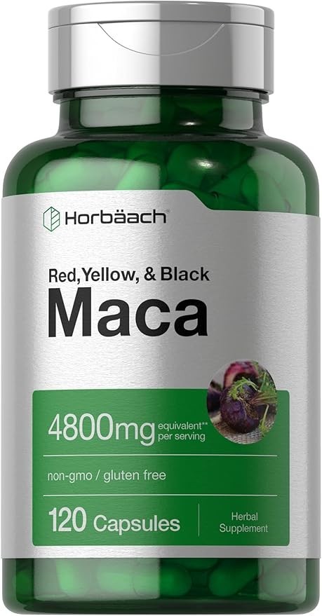Horbäach Maca Root Capsules for Men and Women | 120 Pills | High Potency Extract