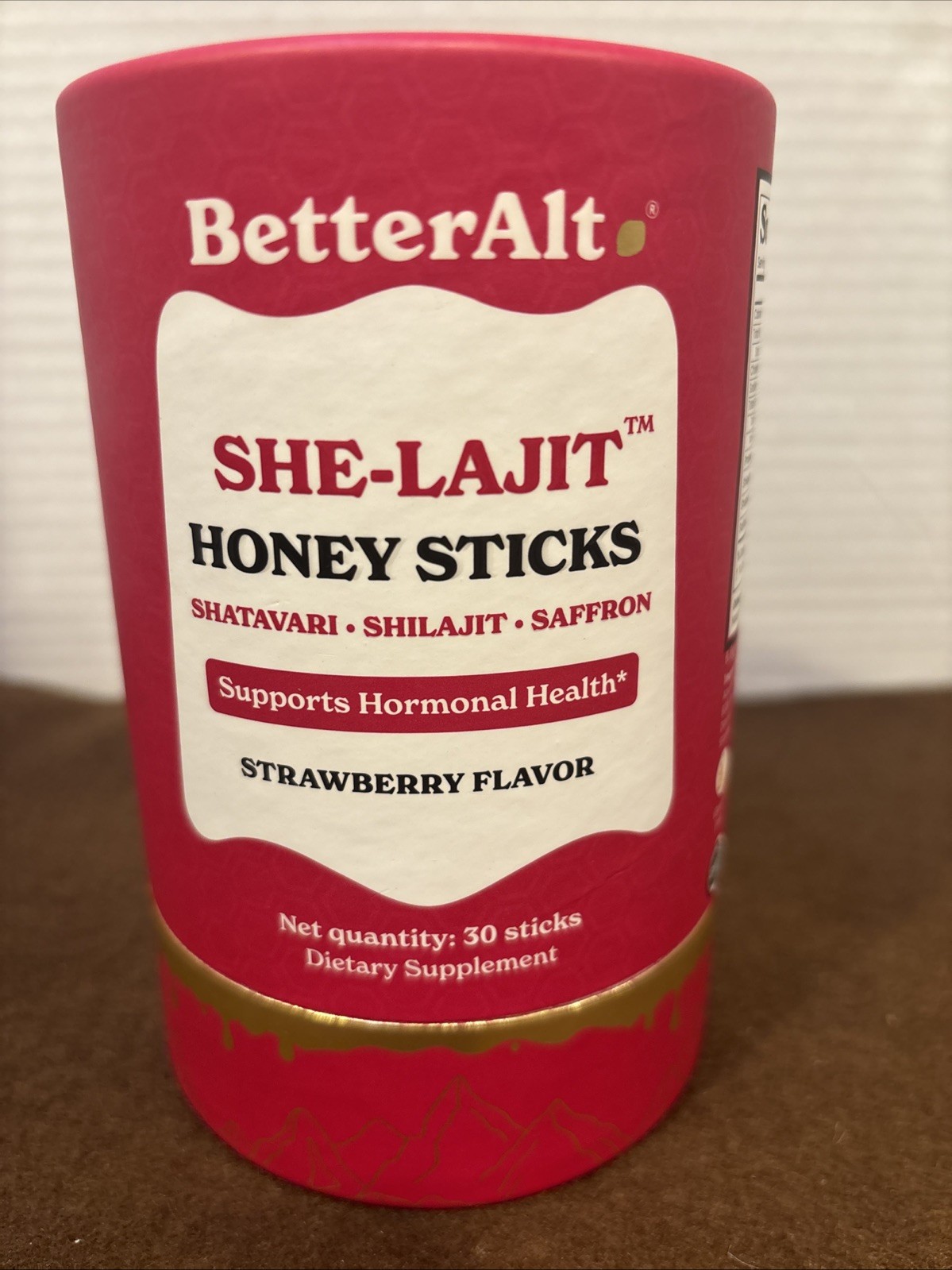 BetterAlt She-Lajit Honey Sticks – Strawberry Flavor, 30 Sticks-Sealed