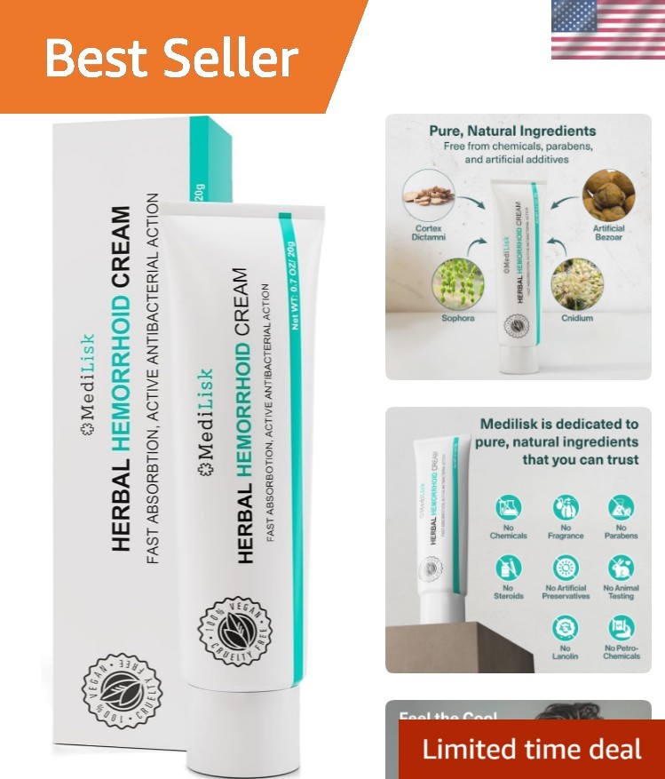 Herbal Hemorrhoid Cream – Hemorrhoid Treatment – Fast Acting Formula for Supp…
