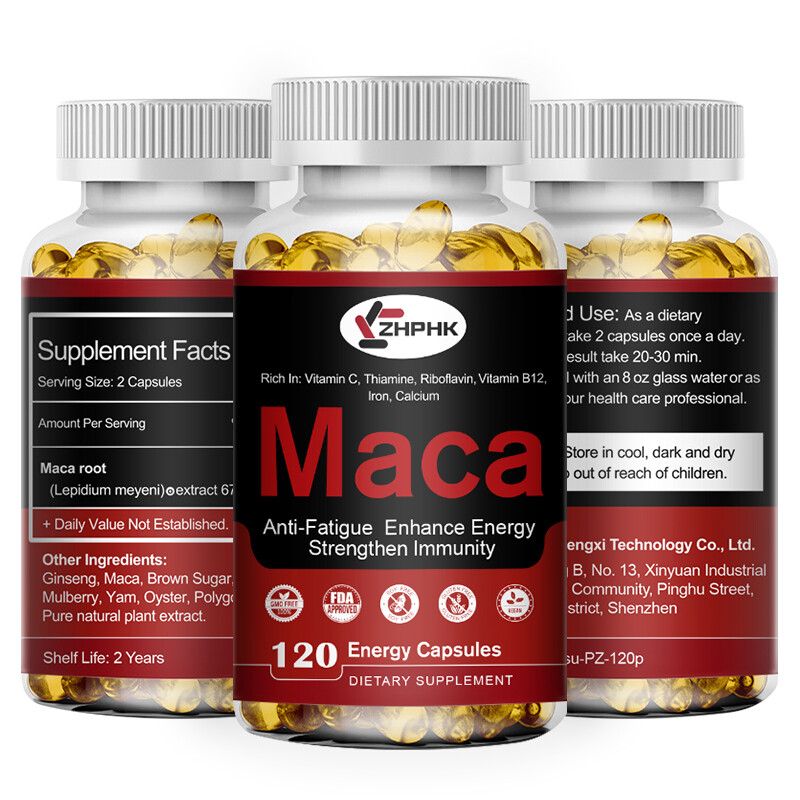 Organic Maca Root Capsules Peruvian Maca Extract Muscle Enhancing For Men Women