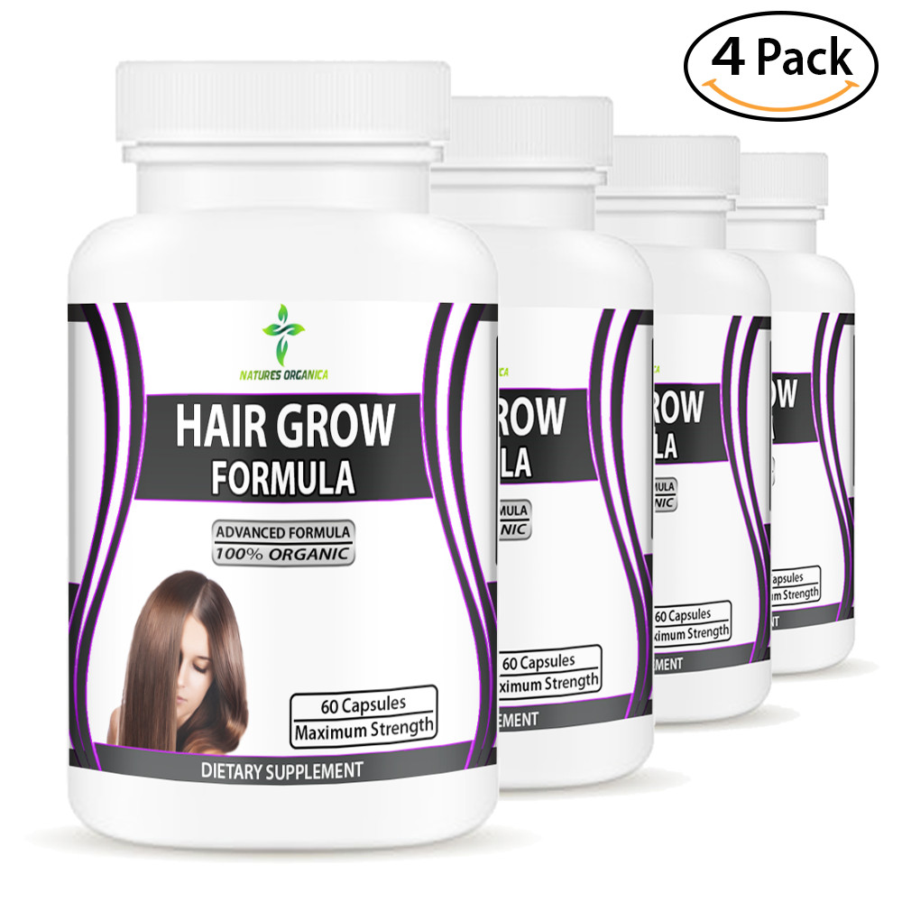 Hair Grow By Natures Organica 240 Capsules Dietary Supplement USA MADE NON GMO