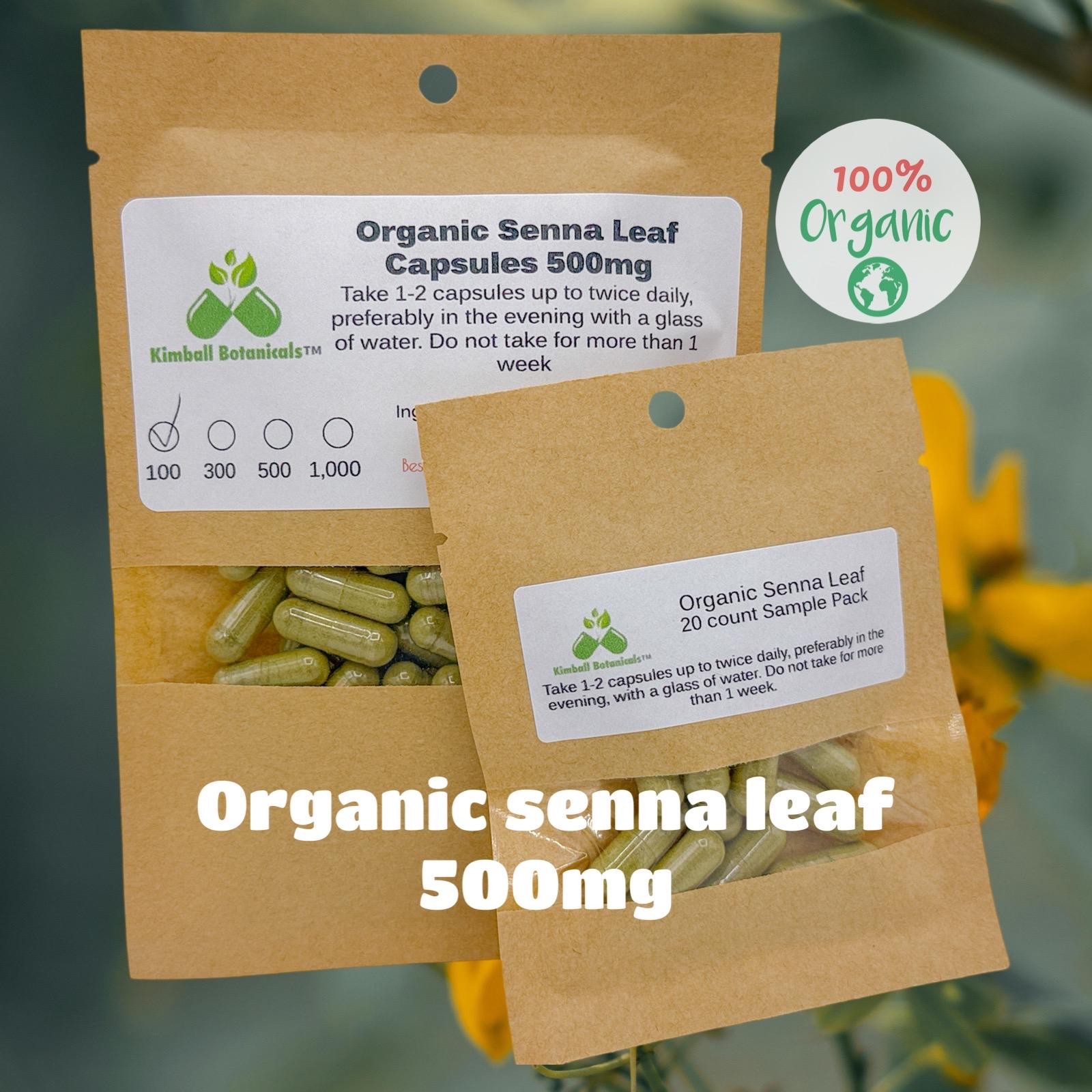 Organic Senna Leaf (Senna alexandrina) 500mg vegetarian capsules, made fresh to