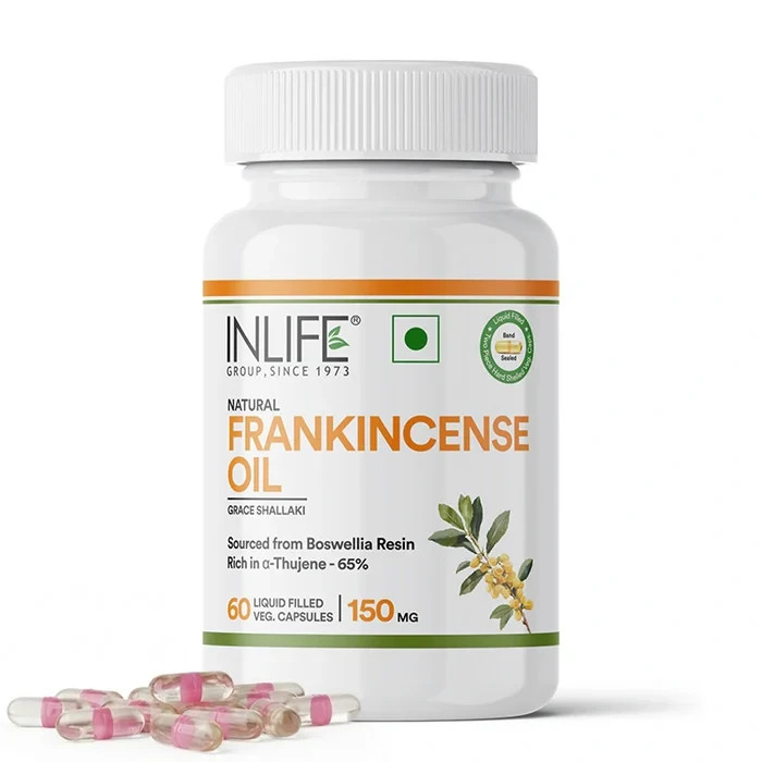 INLIFE Natural Frankincense Oil For Joints & Respiratory Wellness, 60 Veg Caps