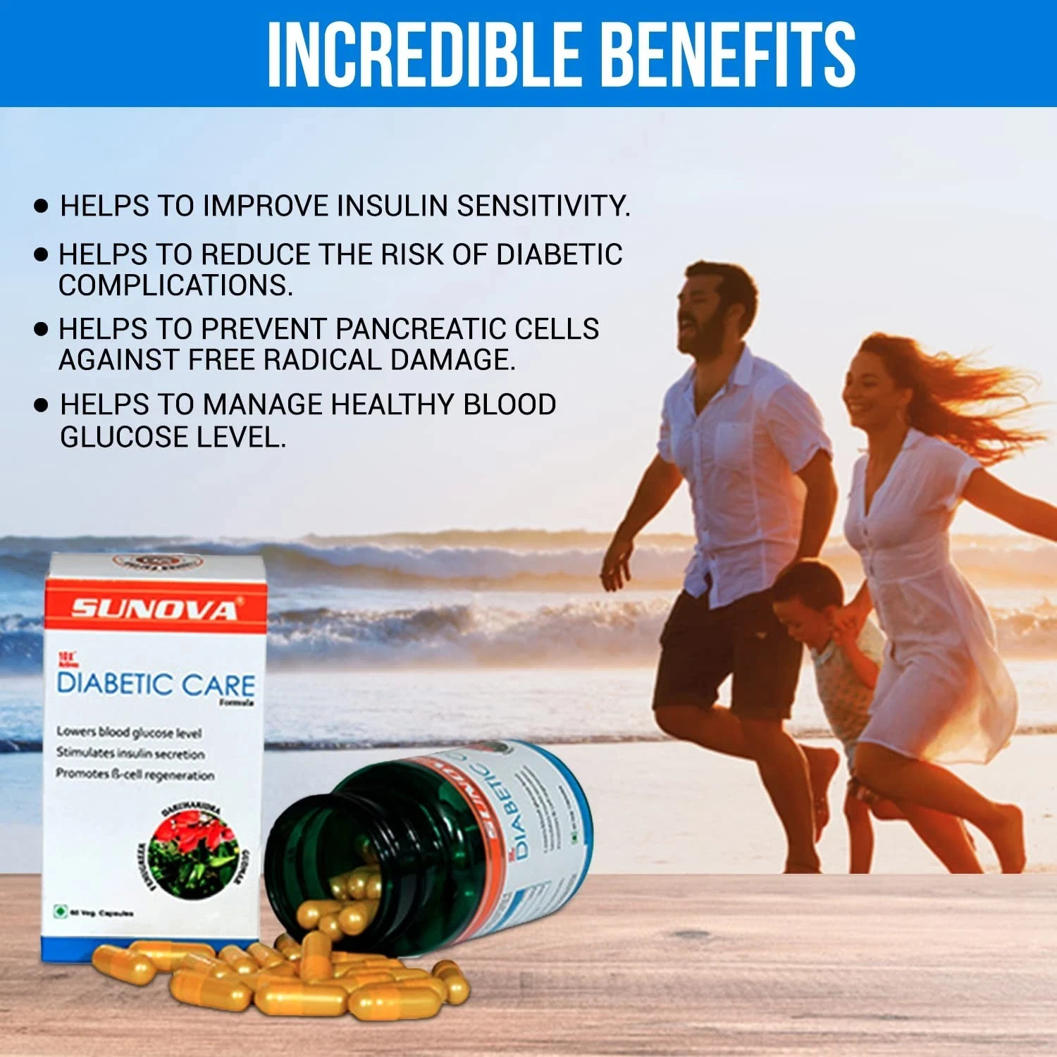 Sunova Diabetic Care Formula 60 Caps Support Metabolism Exp 2028