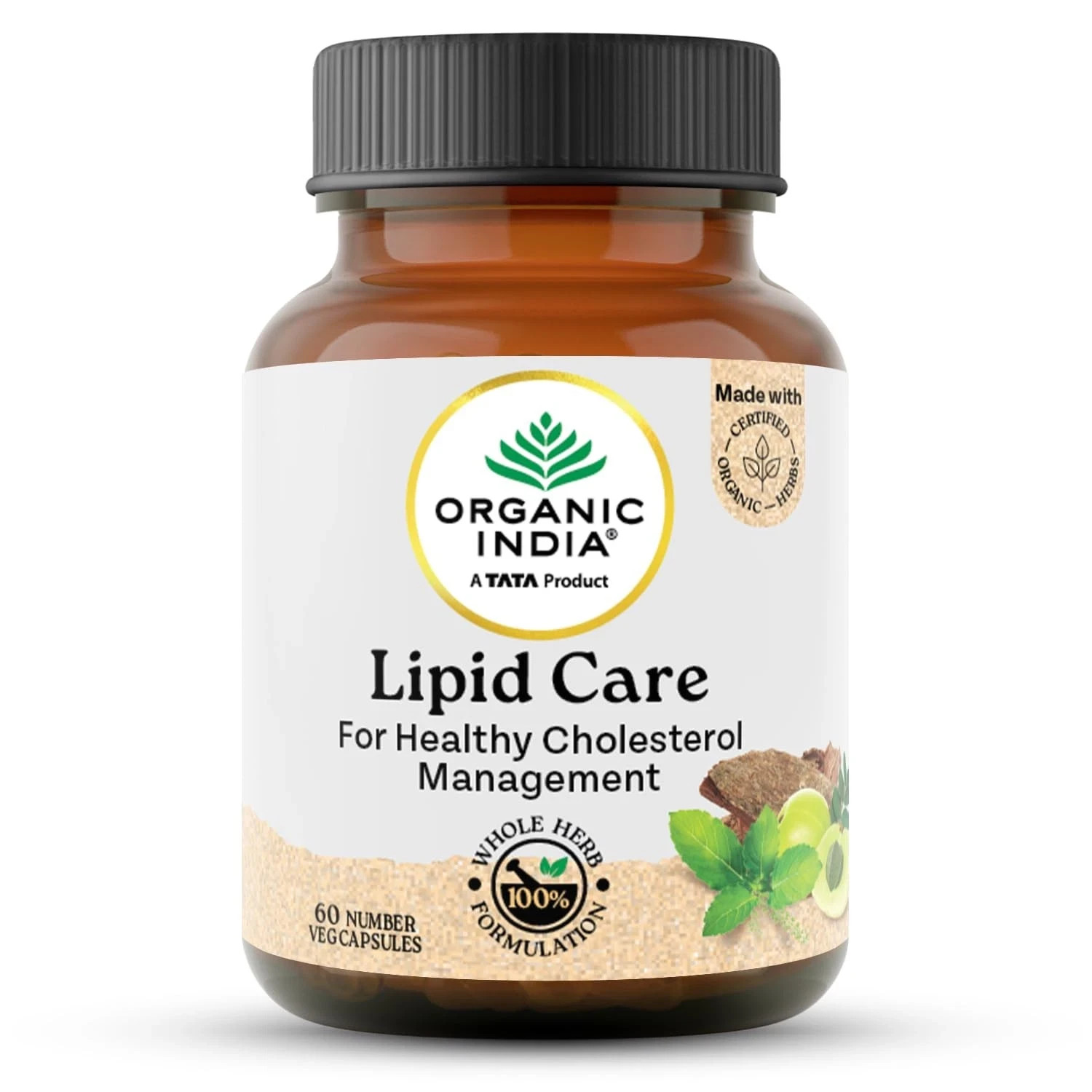 Organic India Lipid Care 60 Caps Pure Herbal Exp March 2028