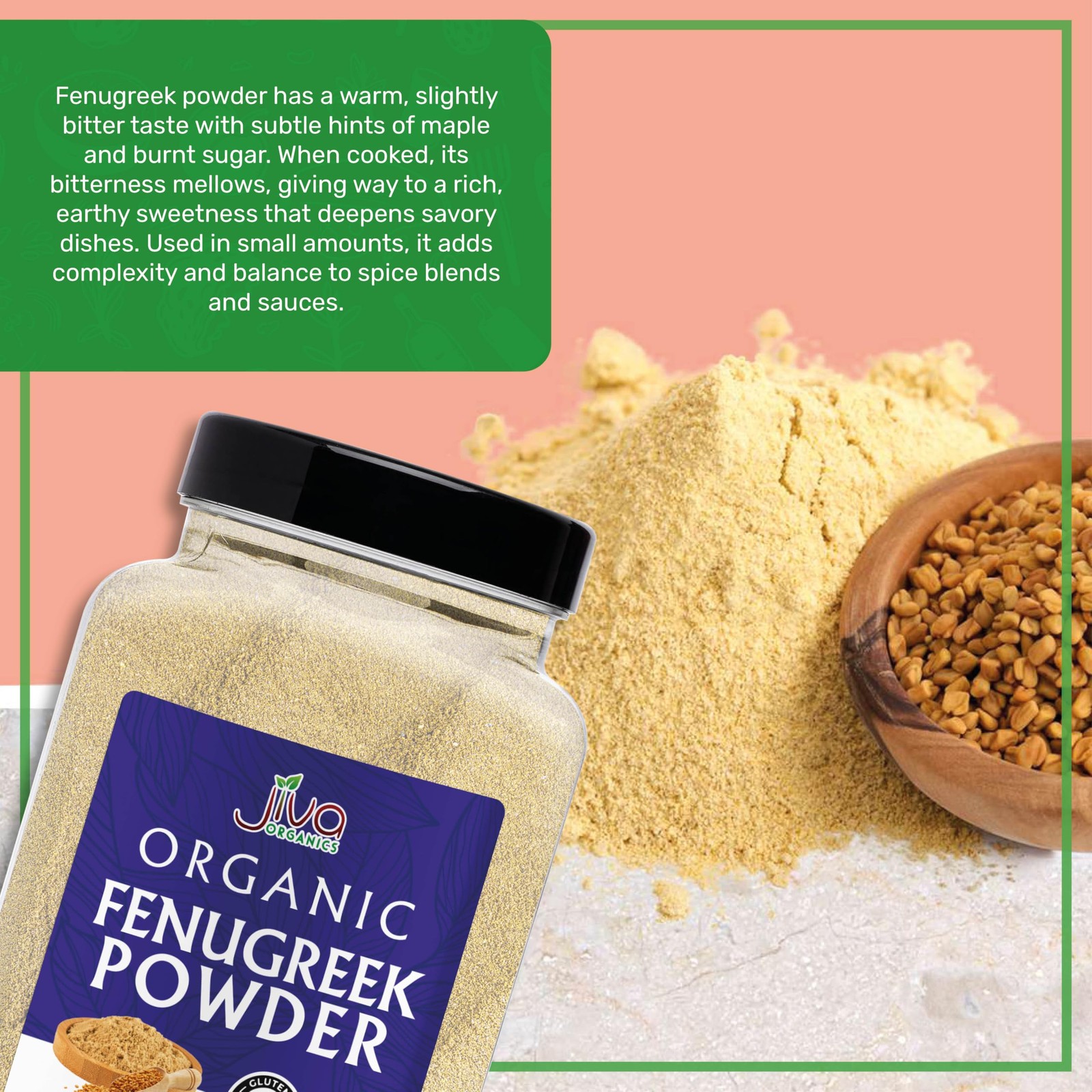 Organic Fenugreek Powder 8oz Jar Gluten Free, NonGMO, Methi Powder, Pure, Ra…