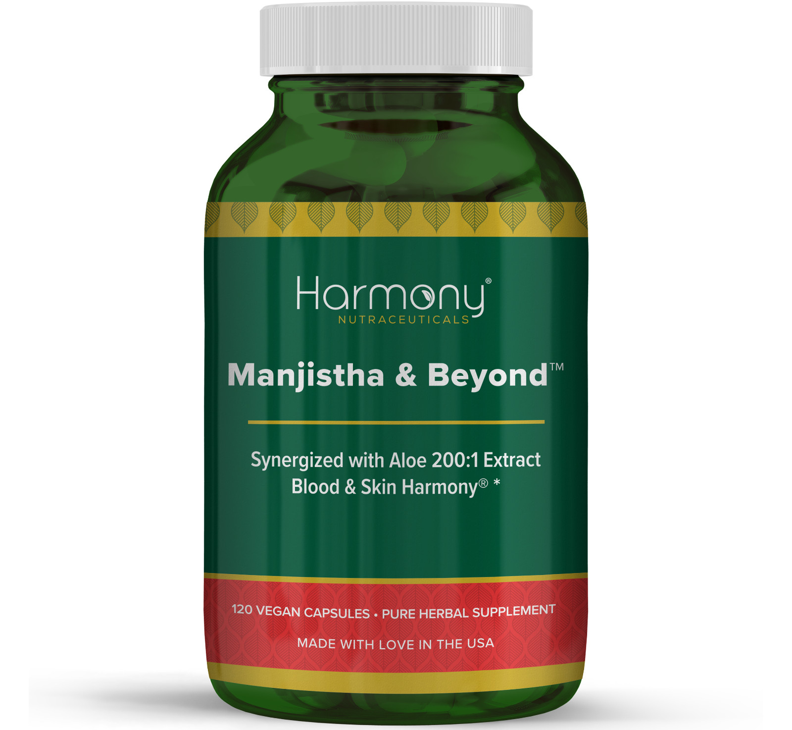 Manjistha & Beyond Pure Ayurvedic Supplement Skin & Blood Harmony 120 Vegan Caps