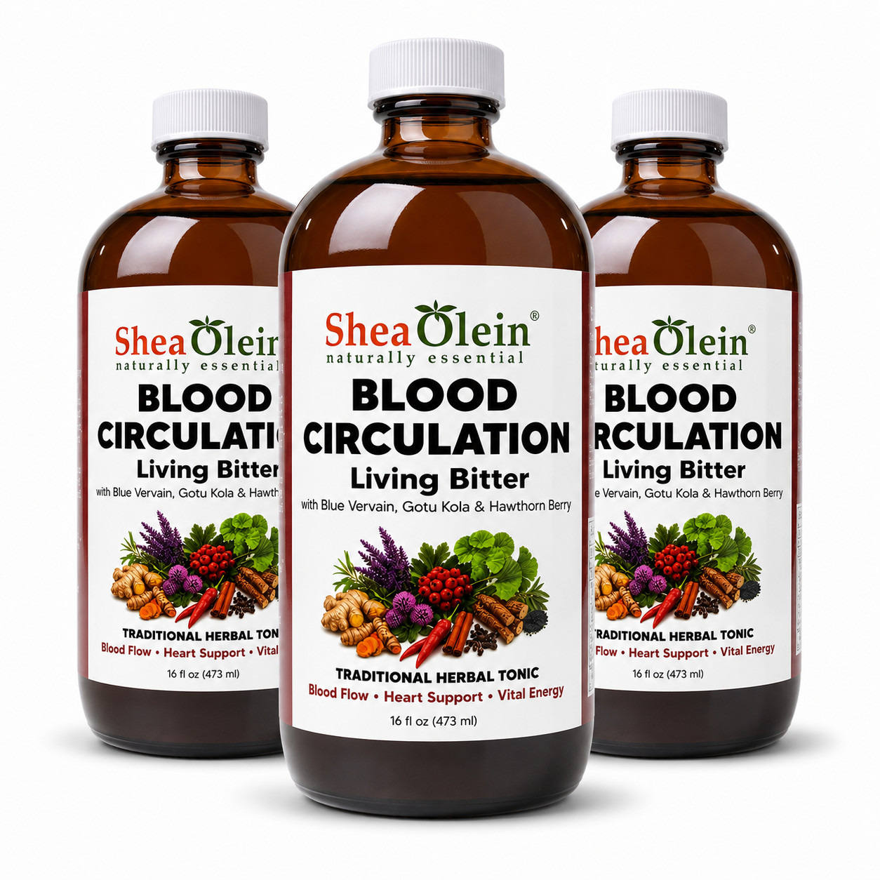 Living Bitters Herbal Blend Liquid 16 oz Blue Vervain Gotu Kola by Shea Olein