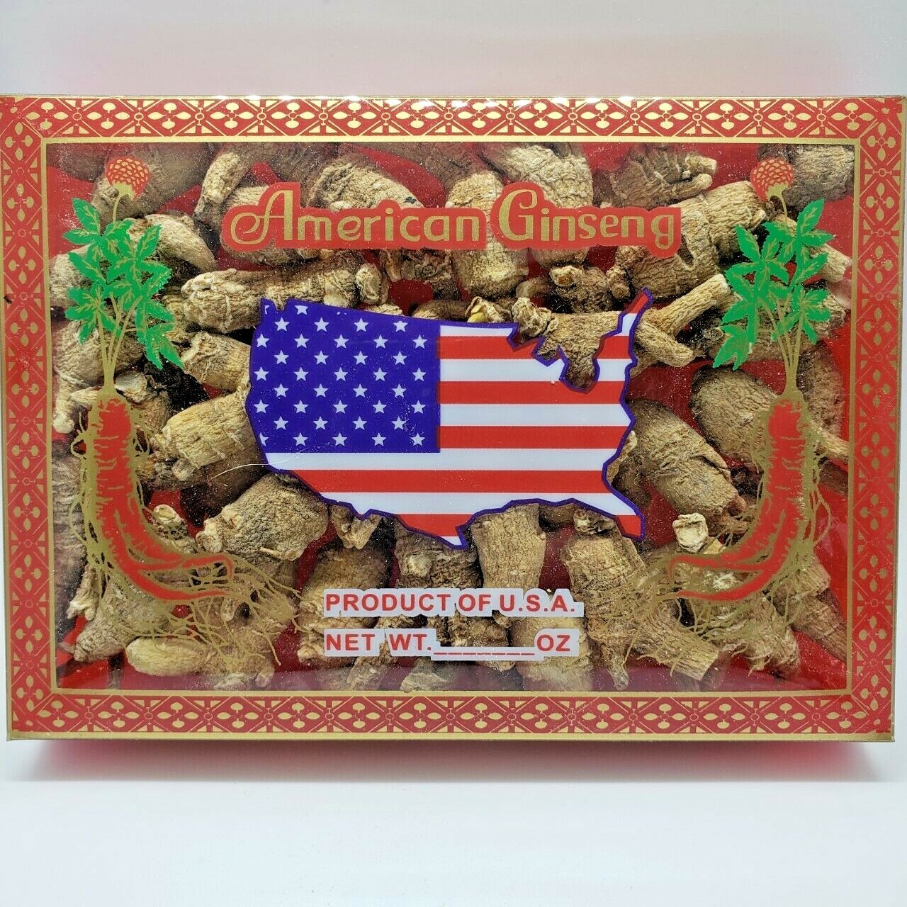 4oz Grade A 100% Hand Selected American Ginseng Round Root w/Gift Box 美国花旗参