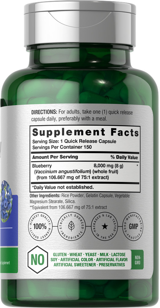 Blueberry Extract 16,000mg | 150 Count | Concentrated Supplement | by Horbaach