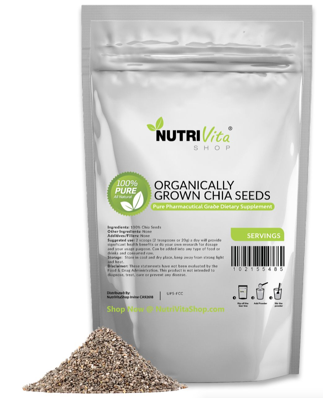 2X 3LBS (6LBS) ORGANIC GROWN 100% PURE BLACK CHIA SEEDS VEGAN GLUTEN-FREE NONGMO