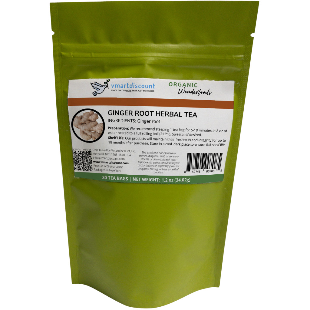 Ginger Herbal Tea (Te de Jengibre) 30 Tea Bags Caffeine Free & All Natural Root