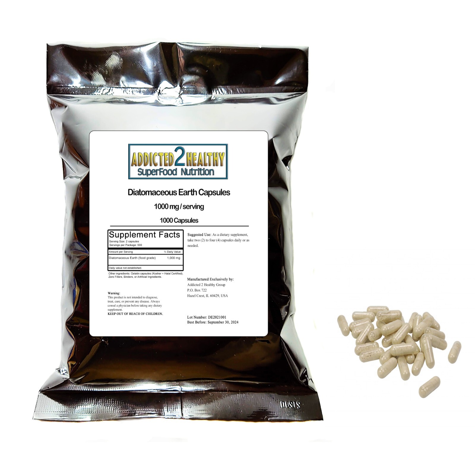 1000 Diatomaceous Earth Capsules Bulk – Best Wholesale Price, Buy More and Save!