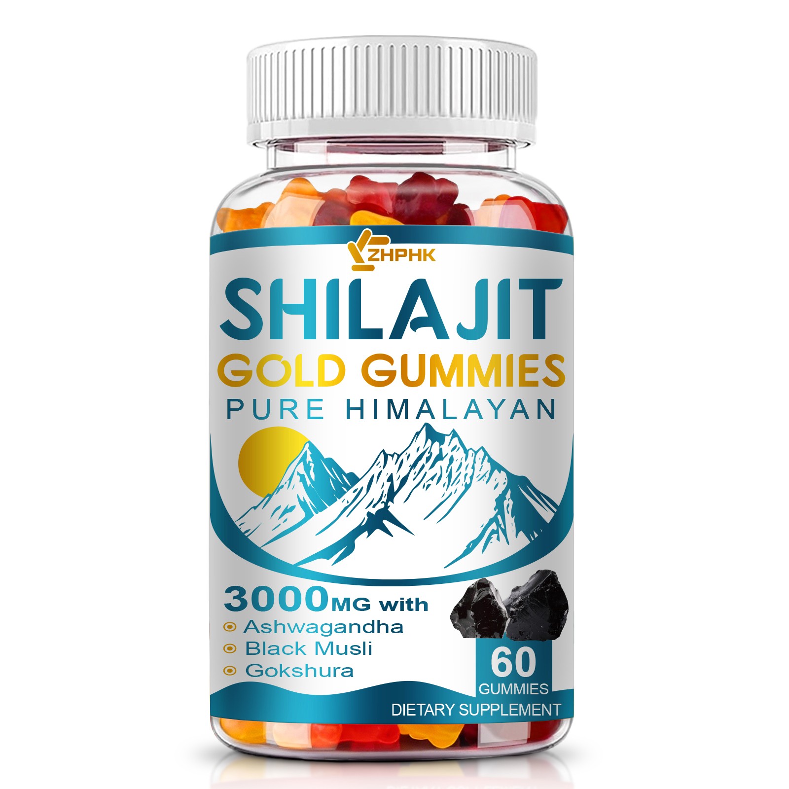 60 Shilajit Gummies | Pure Himalayan Shilajit & Ashwagandha | Boost Strength